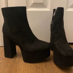Black Suede Platform Boots